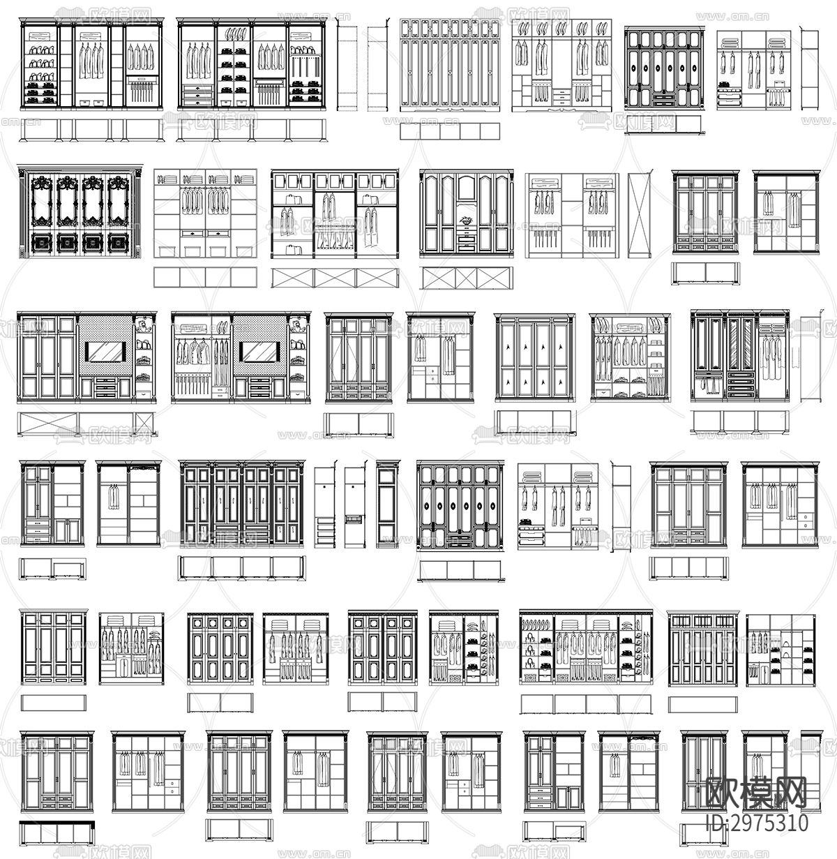 衣柜设计cad图库下载（渲染图1）