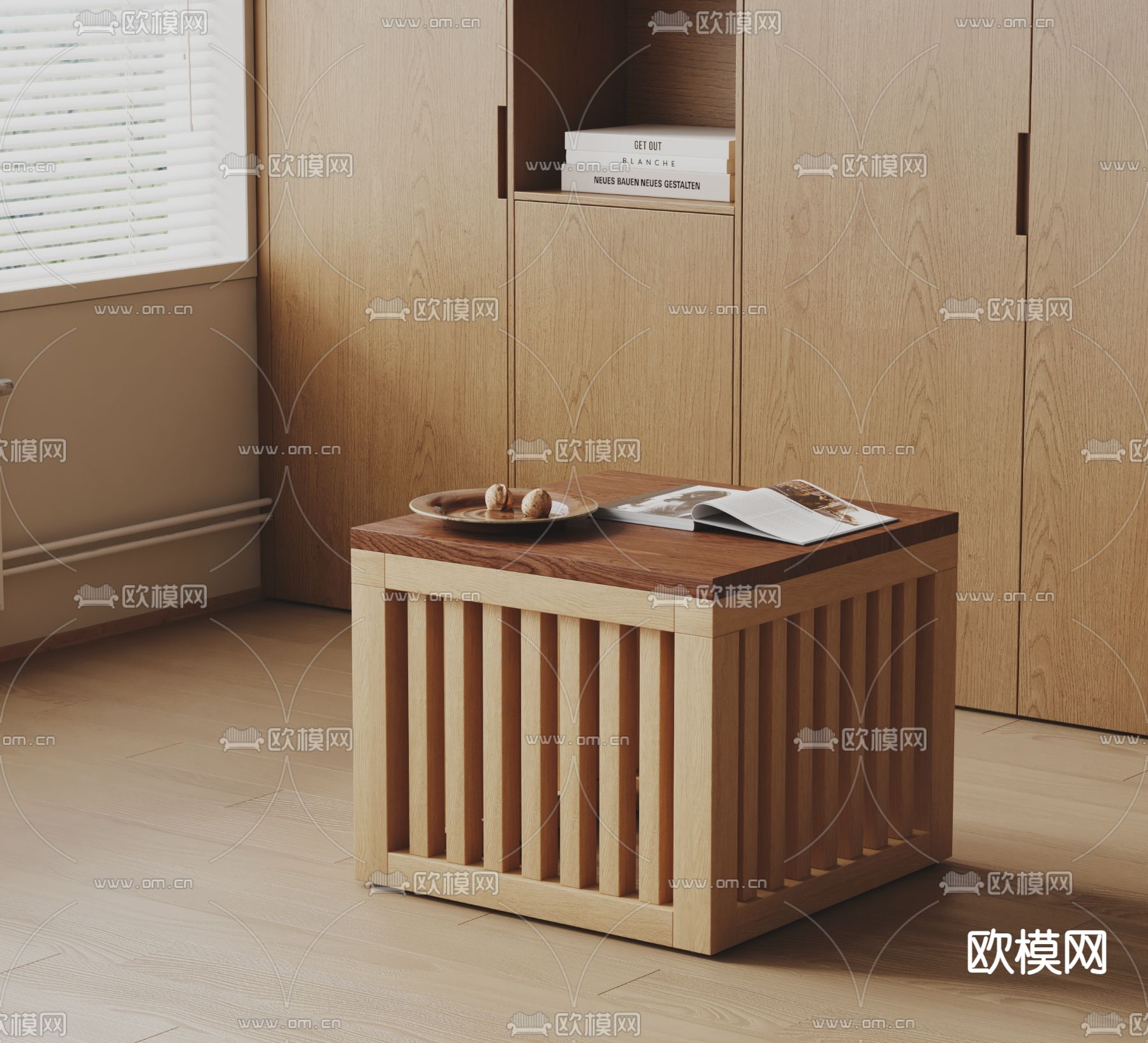 侘寂边几 角几 小茶几3d模型下载