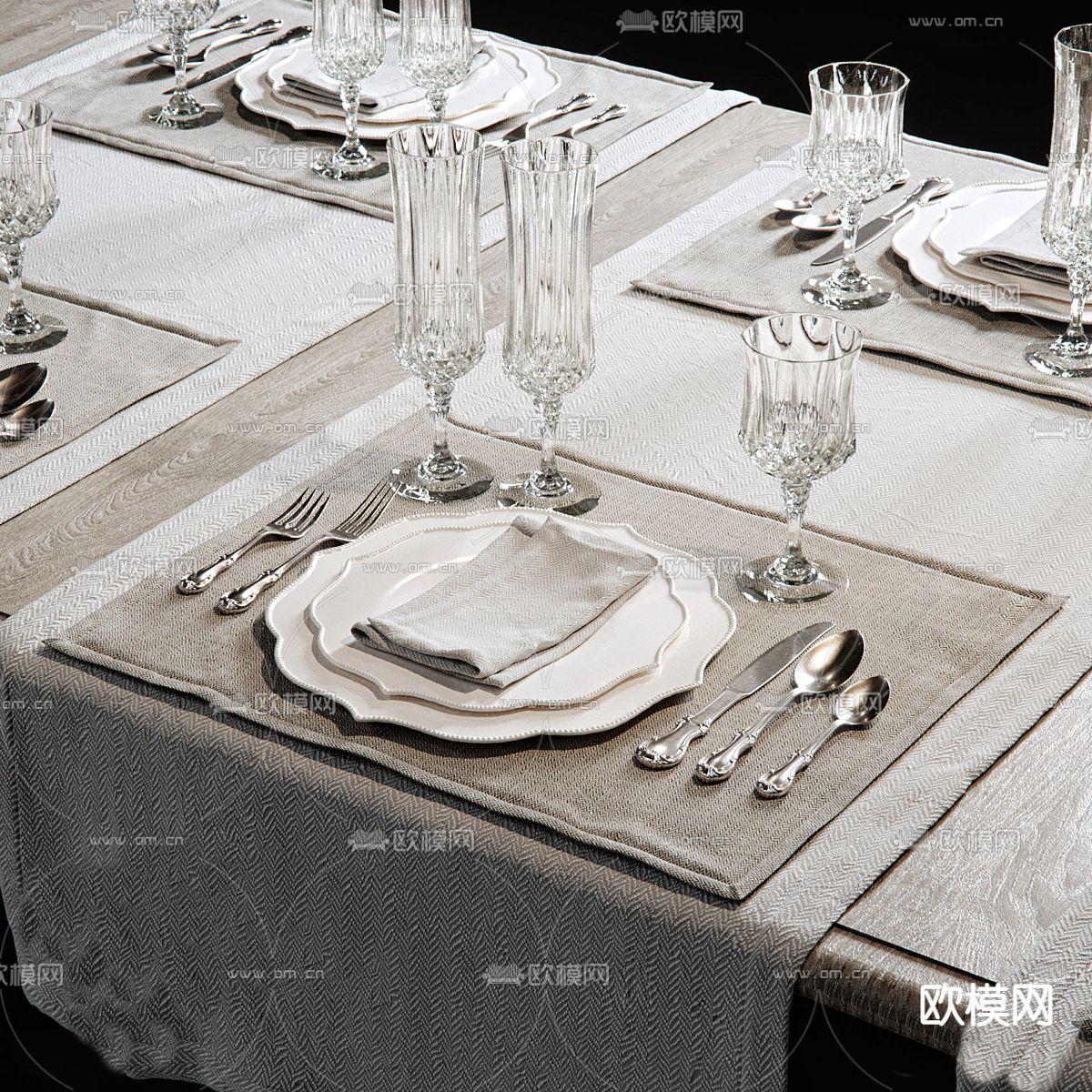 西餐餐具 刀叉免费3d模型下载