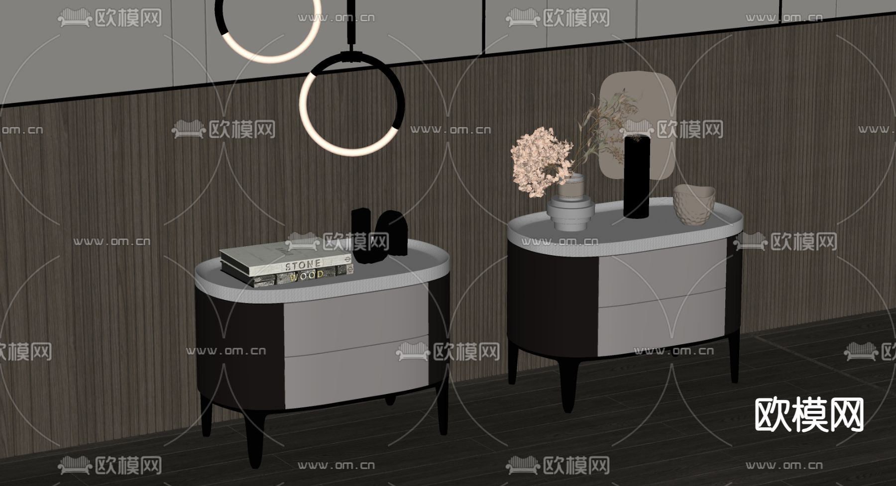 床头柜su模型下载（渲染图2）