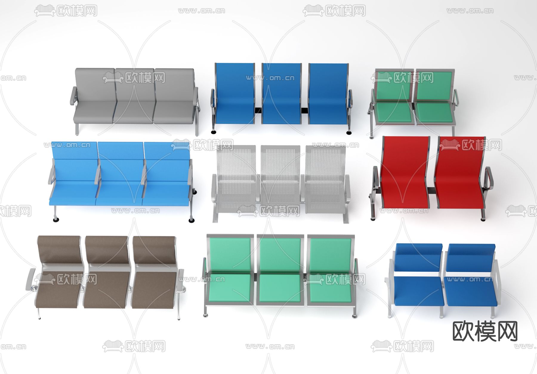 公共椅 连排椅 公用椅3d模型下载