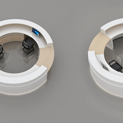  现代接待台 服务台su模型 