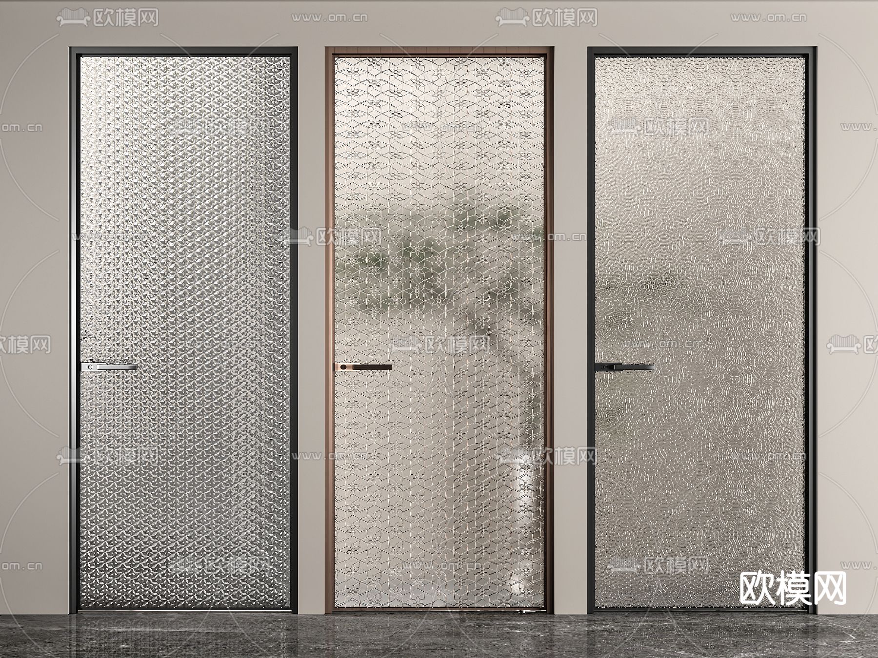 长虹玻璃门 厨卫门 平开门3d模型下载