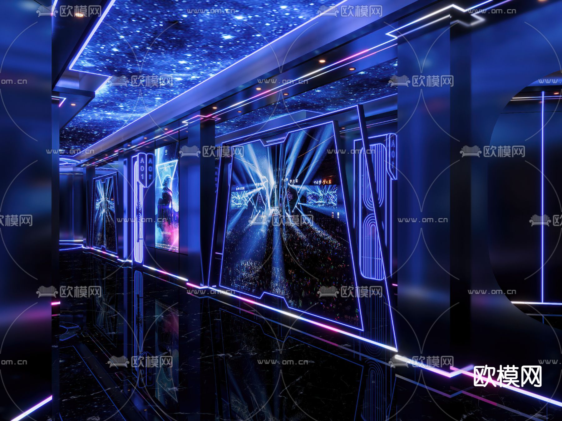 KTV走廊 过道3d模型下载（渲染图4）