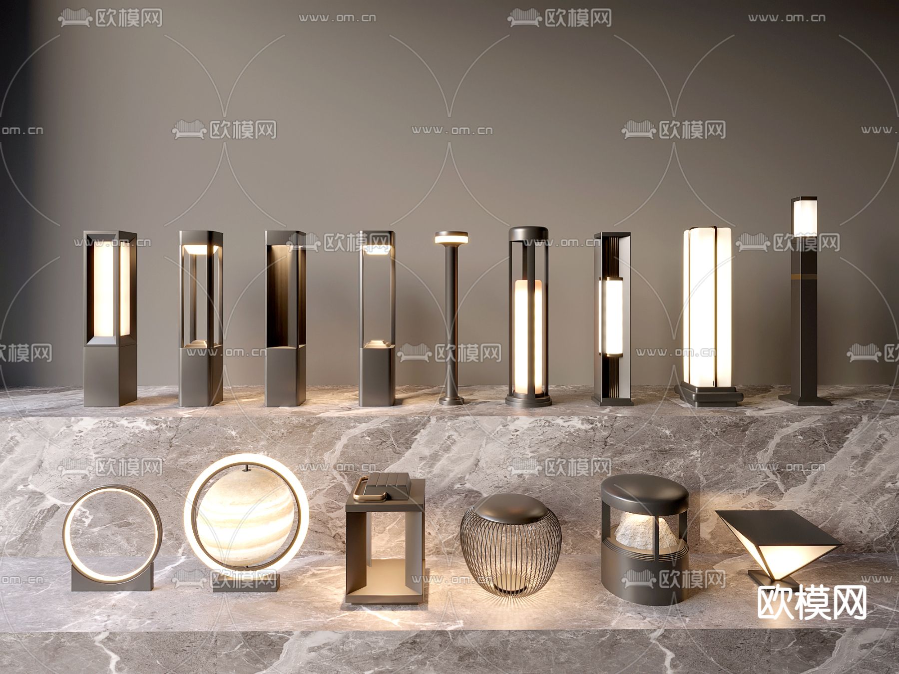 景观灯 户外灯 草坪灯su模型下载（渲染图2）