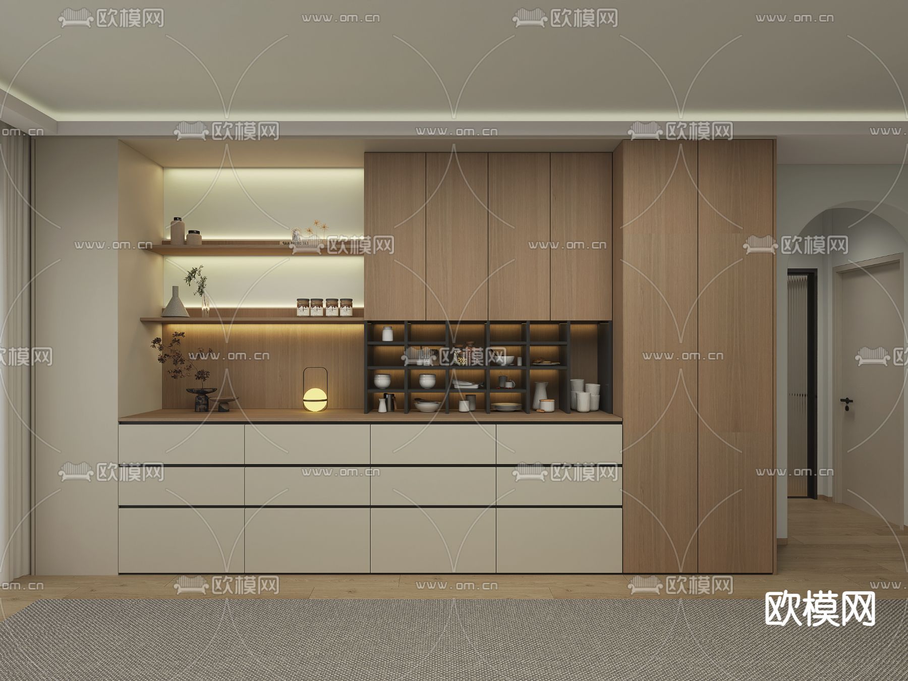 现代橱柜 餐边柜3d模型下载