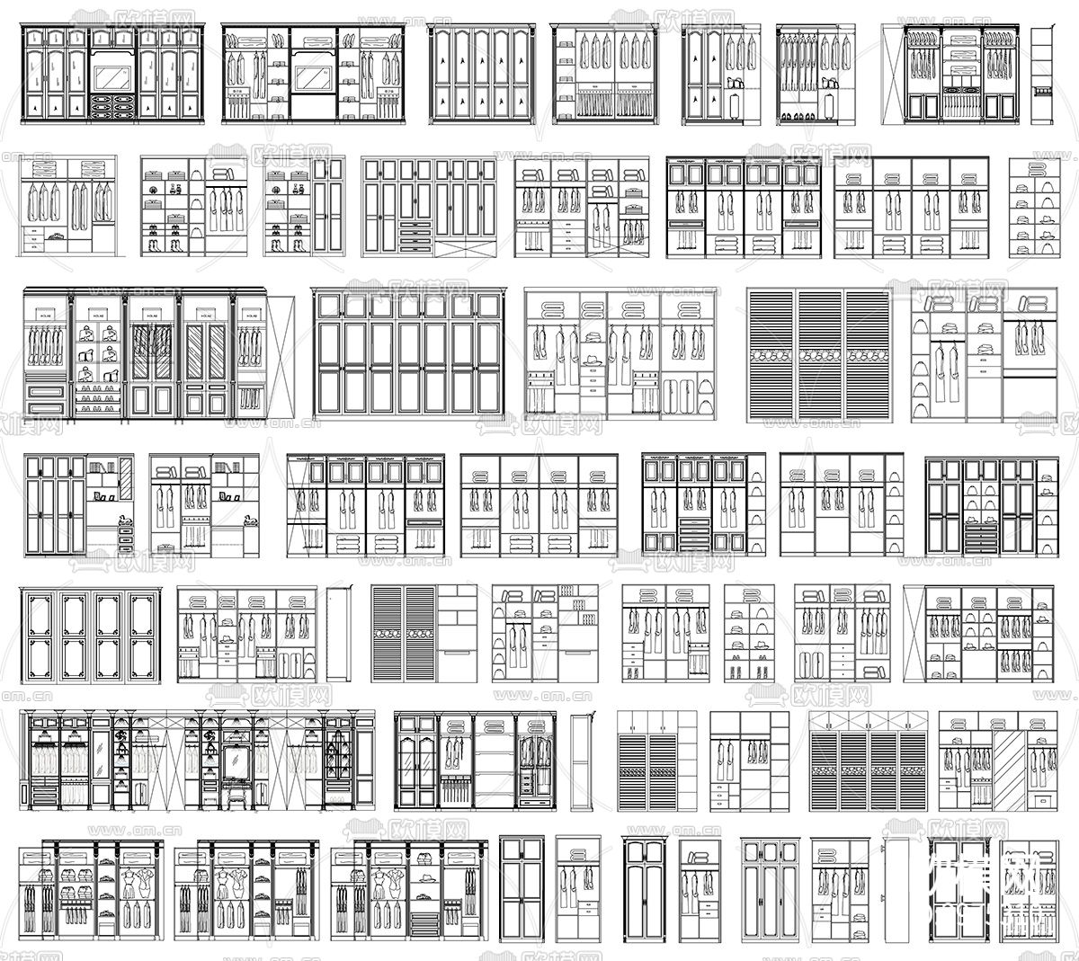 衣柜设计cad图库下载（渲染图2）
