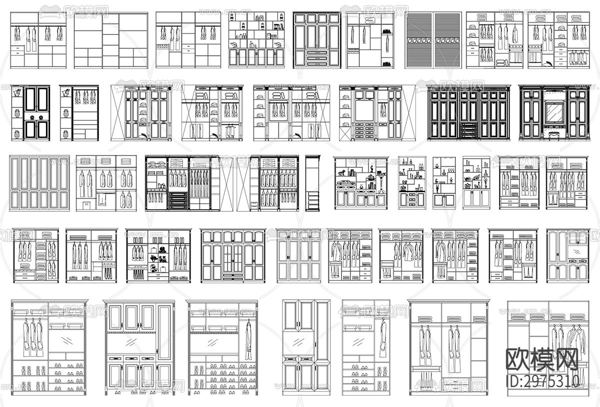 衣柜设计cad图库下载（渲染图7）