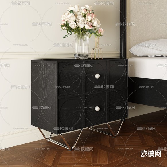 侘寂床头柜3d模型下载(渲染图1)