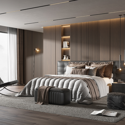  Minotti双人床su模型 