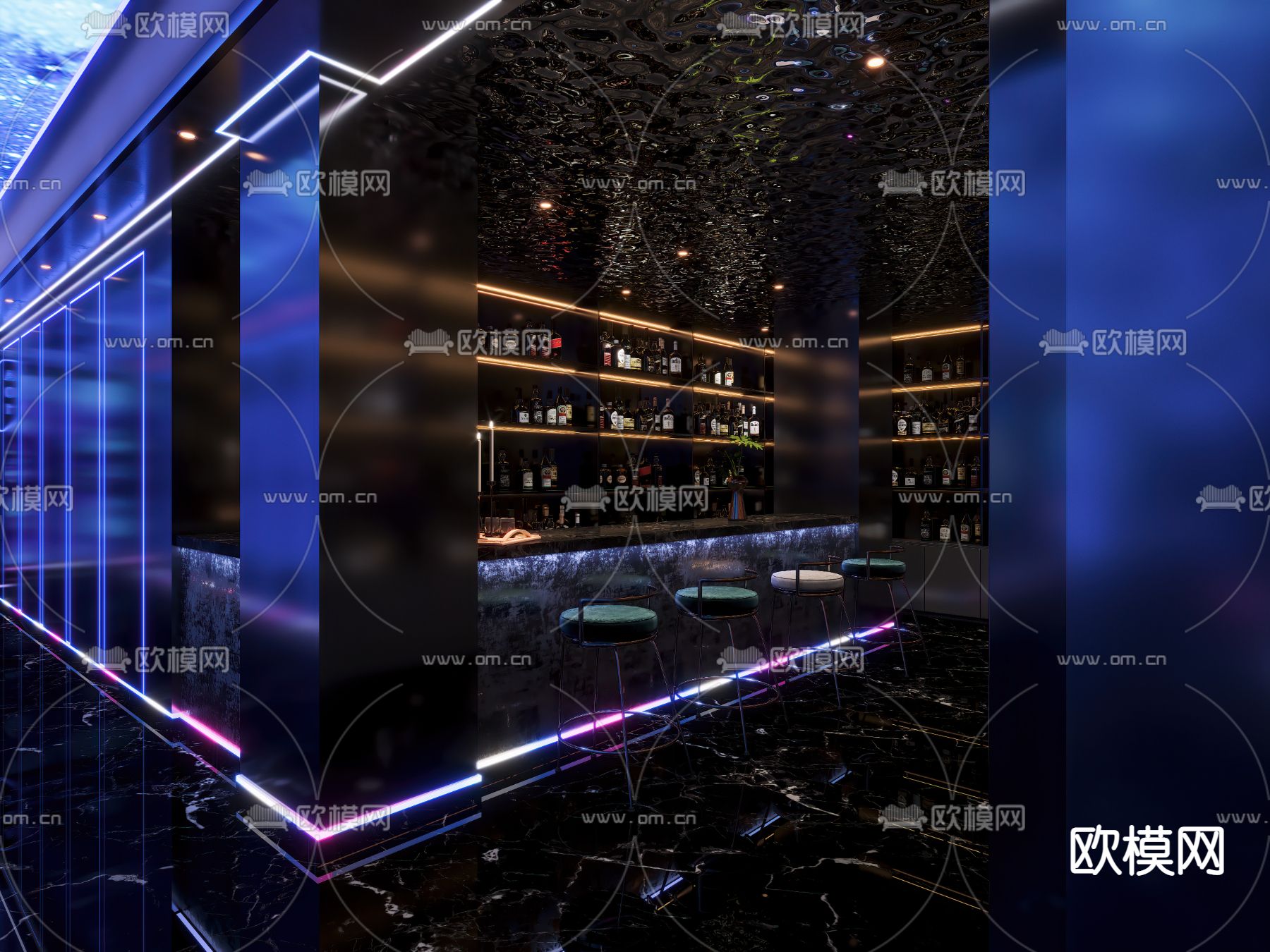 KTV走廊 过道3d模型下载（渲染图2）