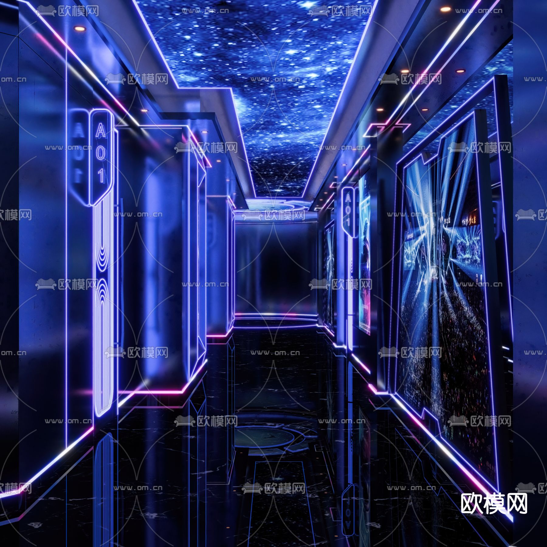 KTV走廊 过道3d模型下载（渲染图3）