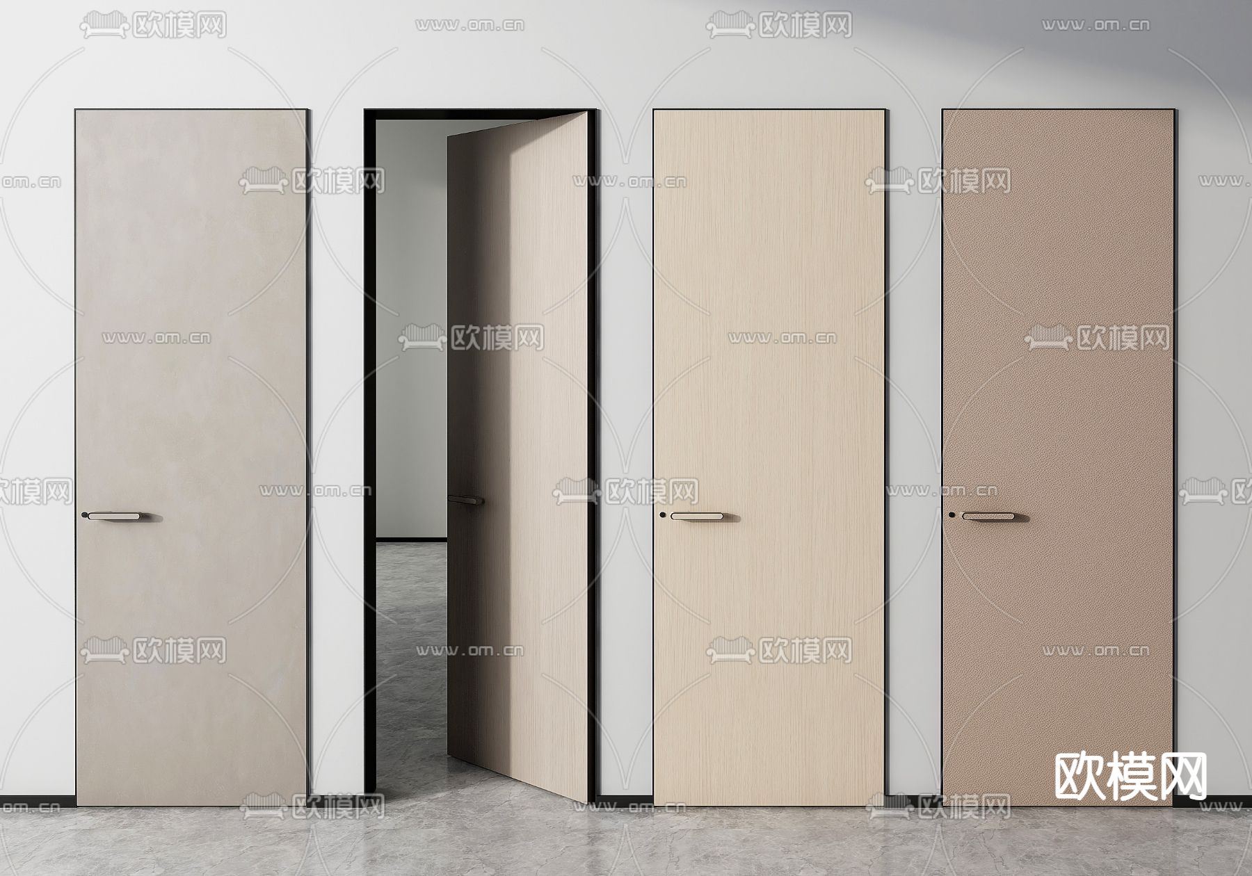 隐形门 暗门 无框门 卧室门3d模型下载
