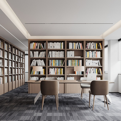  现代图书馆 阅读室su模型 