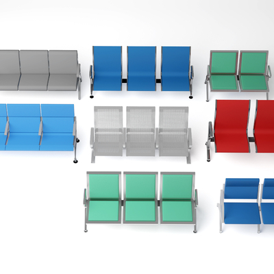  公共椅 等待椅 多人椅su模型 