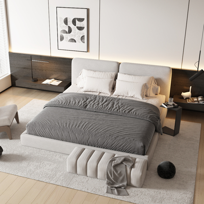  Minotti现代双人床su模型 