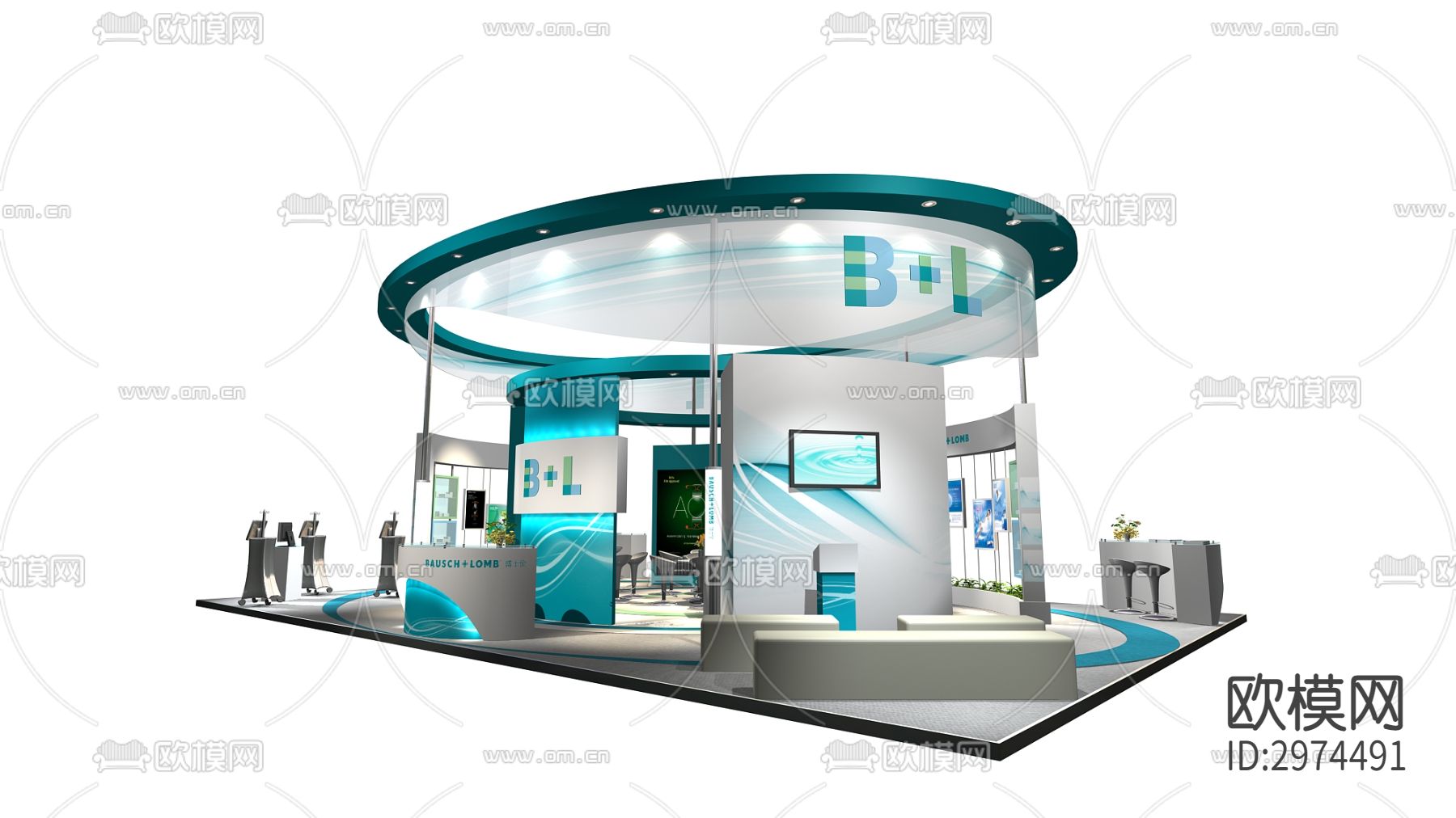 会展 展馆 展台 展厅cad施工图下载（渲染图9）