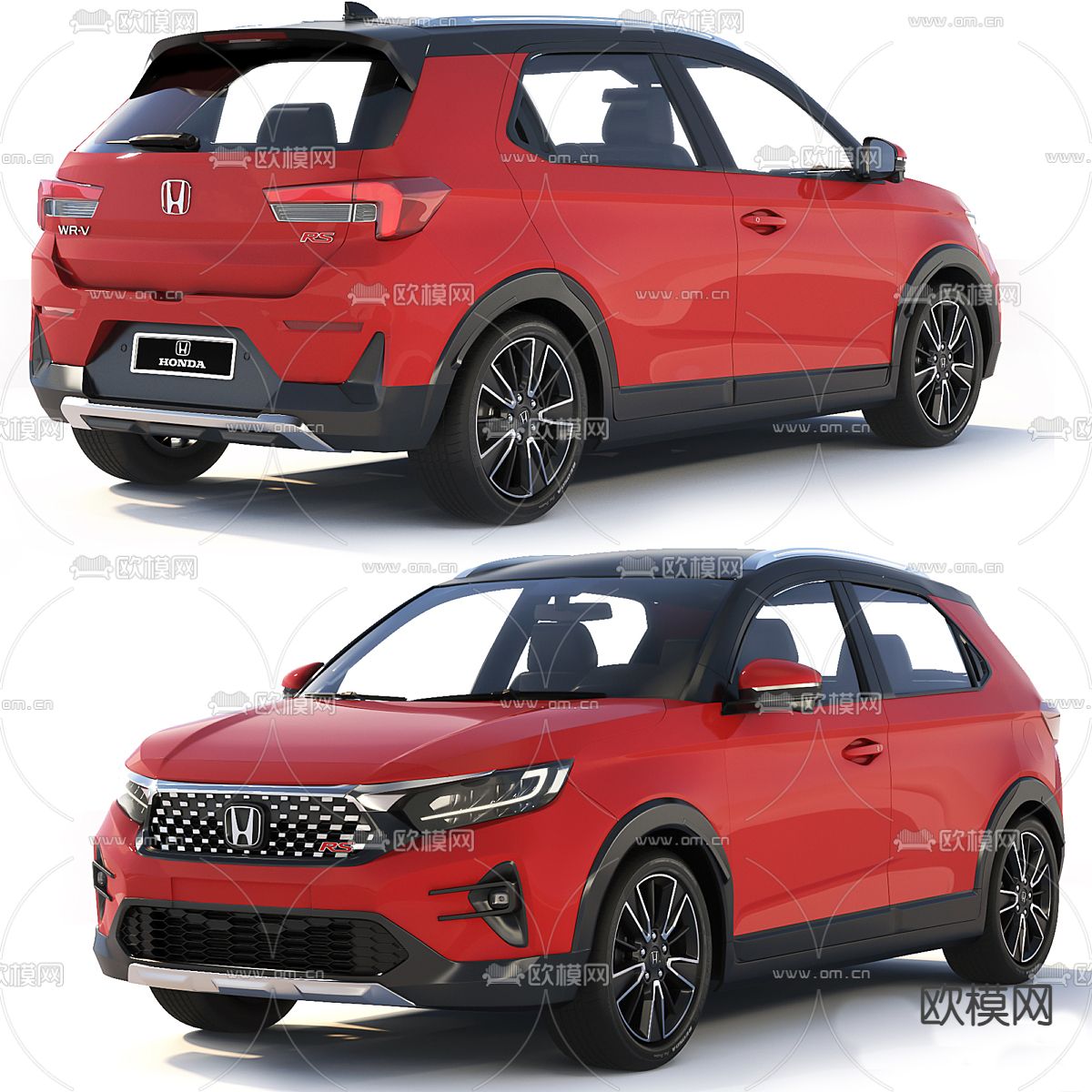 红色汽车免费3d模型下载