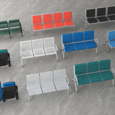  公共座椅 联排座椅su模型 