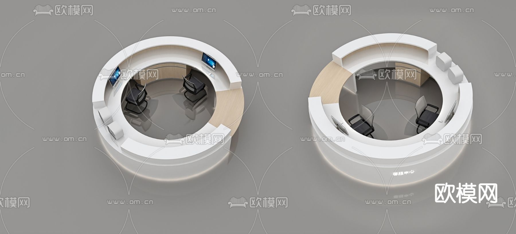 现代接待台 服务台su模型下载（渲染图2）