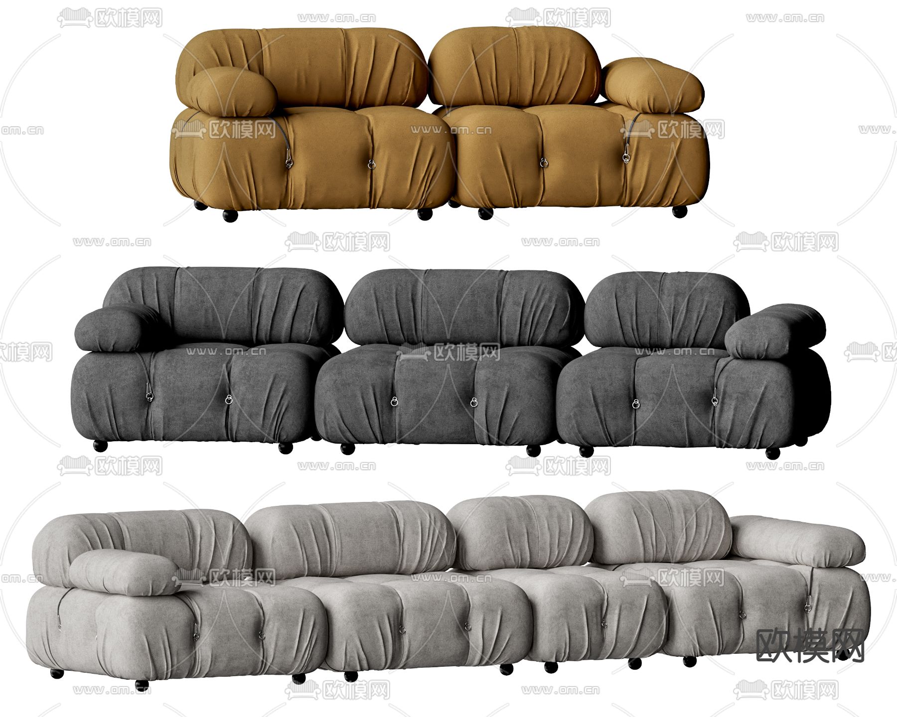 B&B 软体沙发su模型下载（渲染图1）