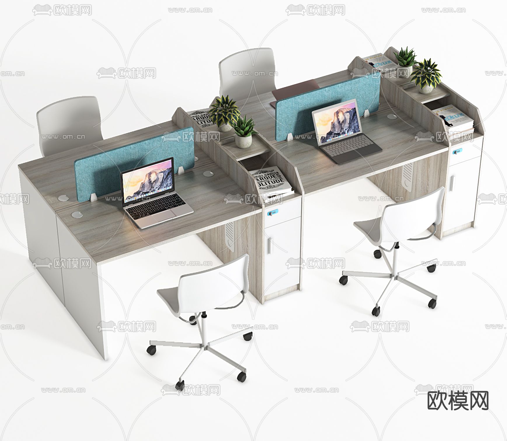 办公桌 工位 岗位3d模型下载