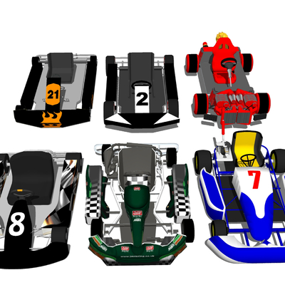  玩具车 跑跑卡丁车 赛车跑车su模型 