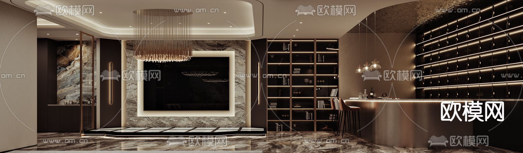 KTV包厢 酒吧 夜总会3d模型下载（渲染图2）