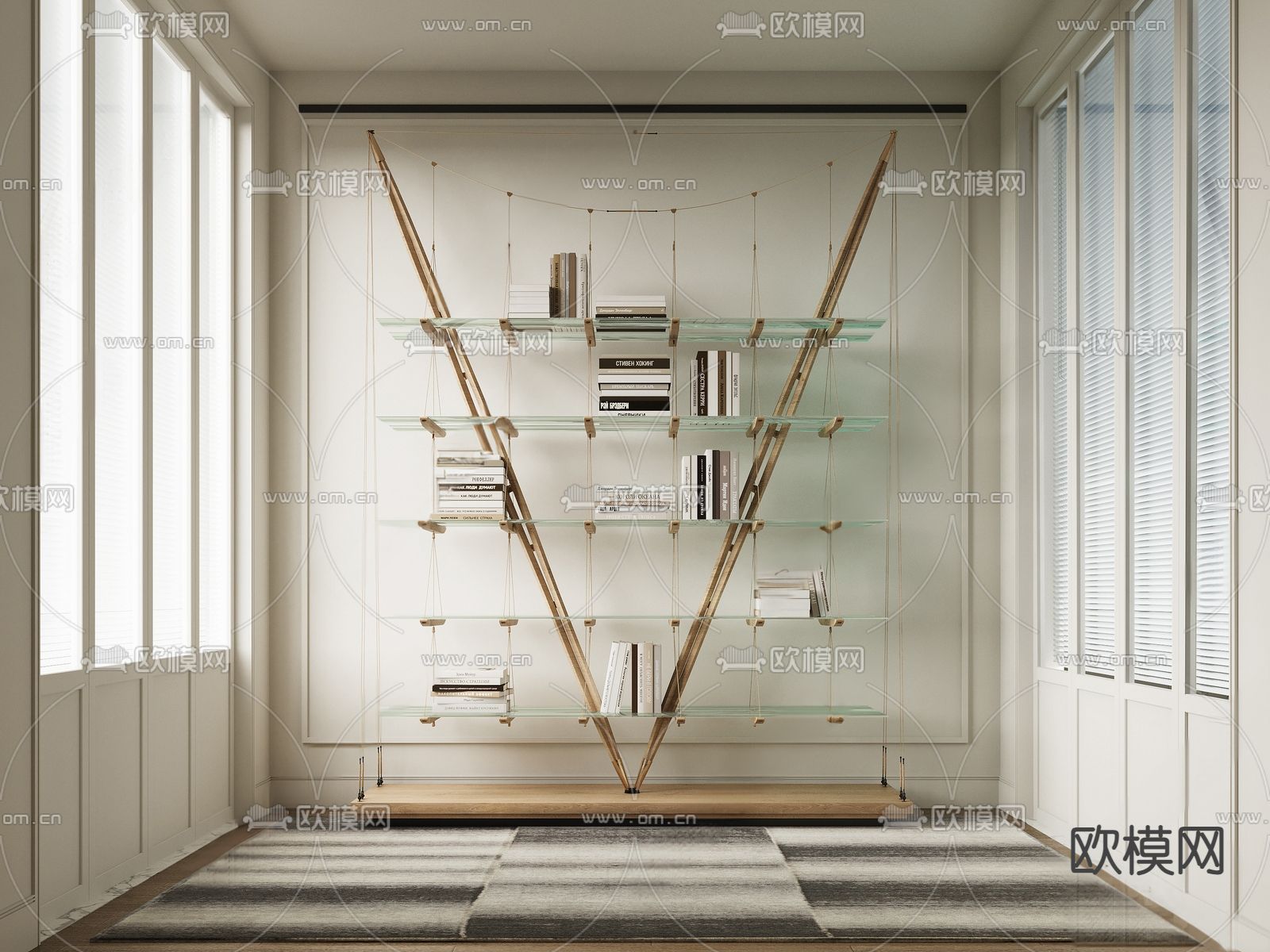 Cassina书架 陈列柜su模型下载（渲染图1）