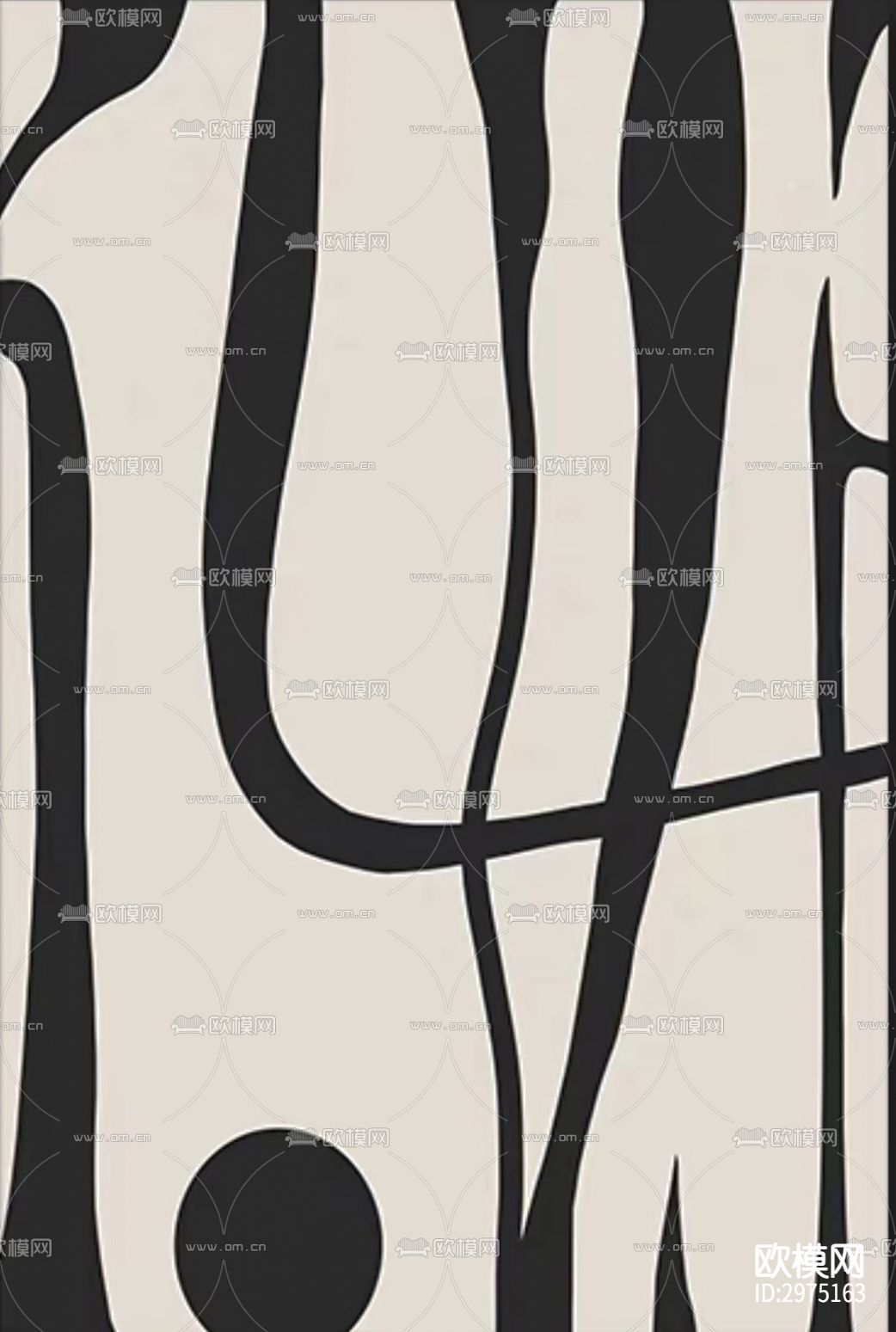 黑白侘寂线条装饰画下载（渲染图7）