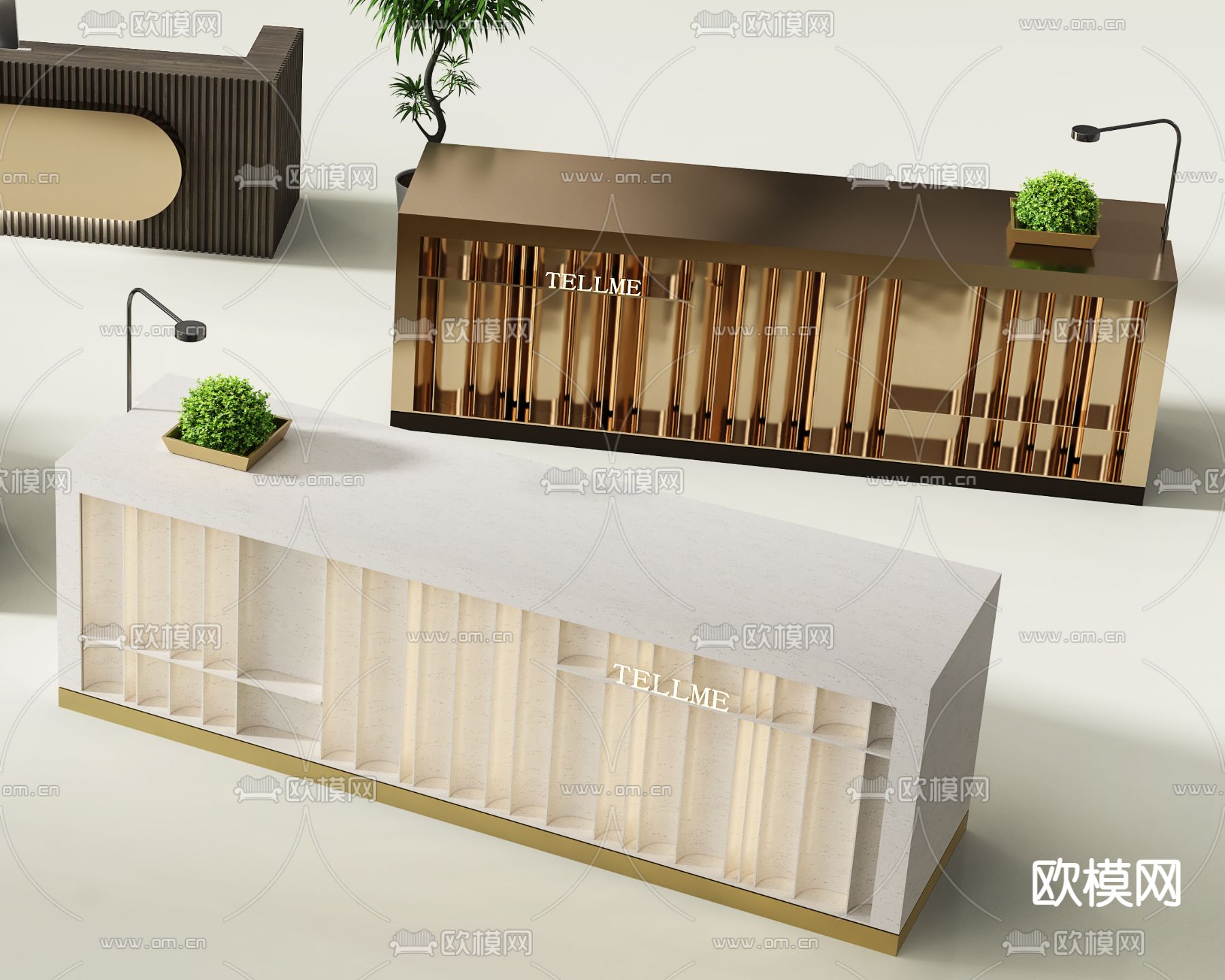 现代前台 接待台 服务台 咨询台su模型下载（渲染图2）