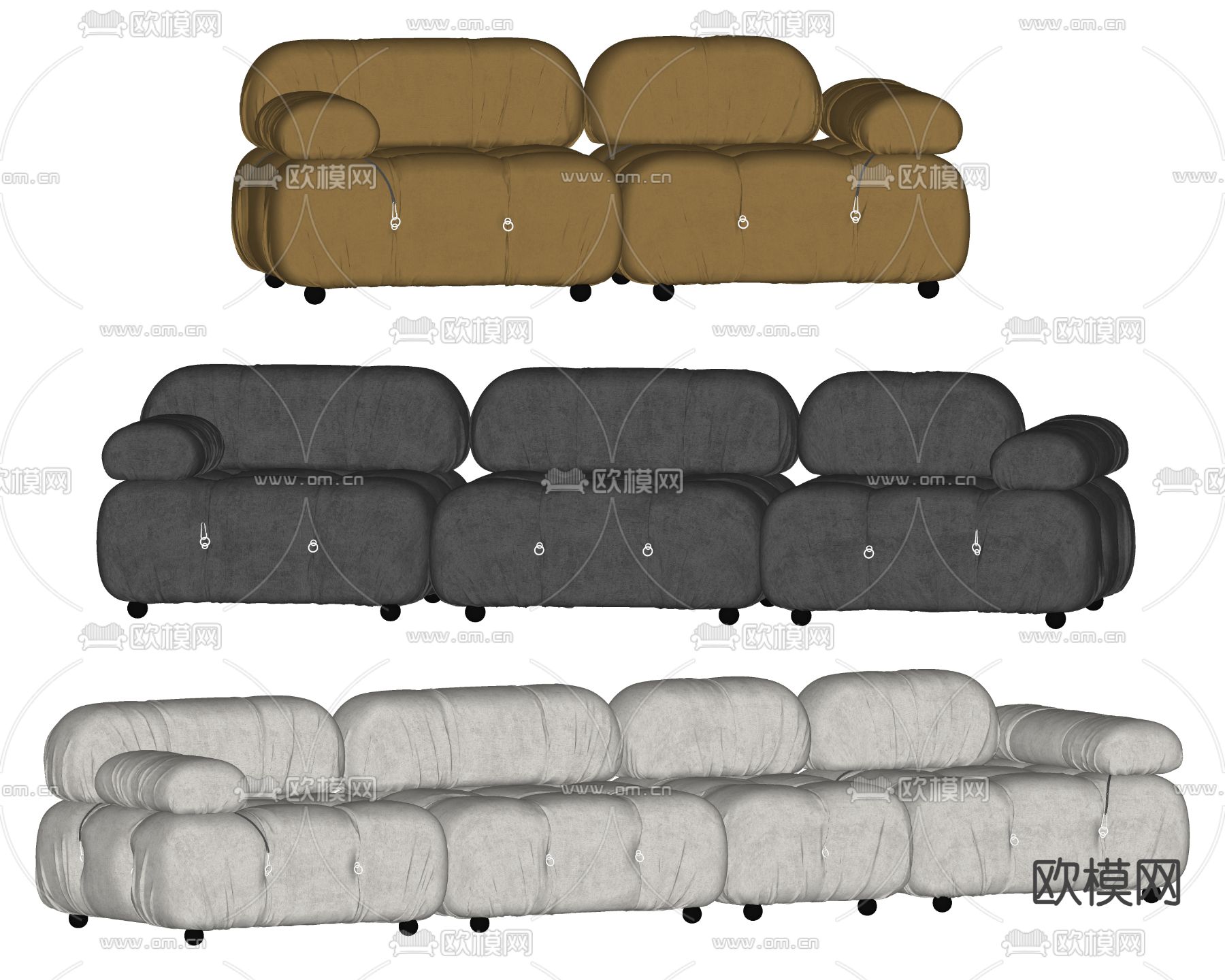 B&B 软体沙发su模型下载（渲染图2）