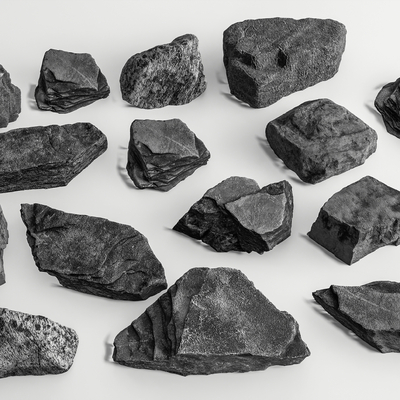 庭院景石 石头 石块su模型