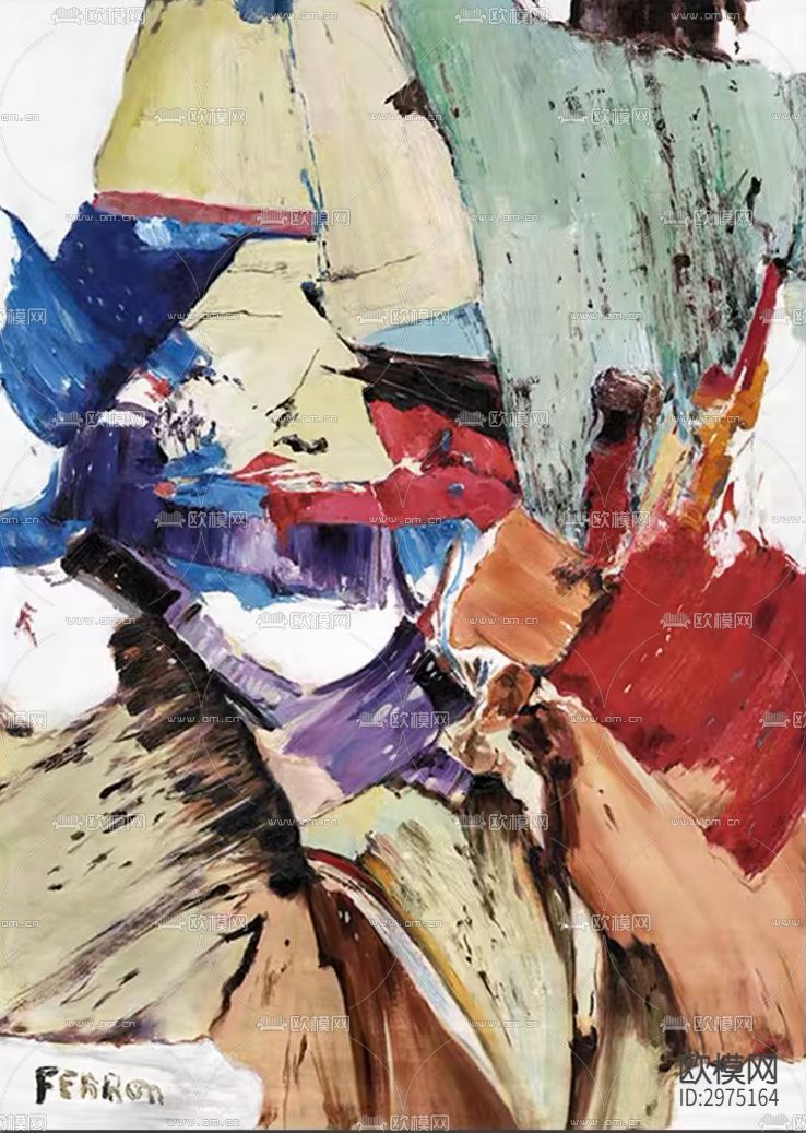 现代简约艺术抽象画下载（渲染图9）