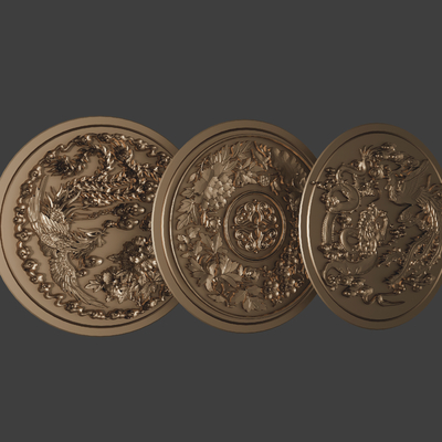  中式雕花 雕刻su模型 