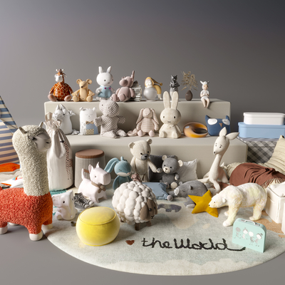  玩偶 摆件 抱枕 玩具 地毯su模型 