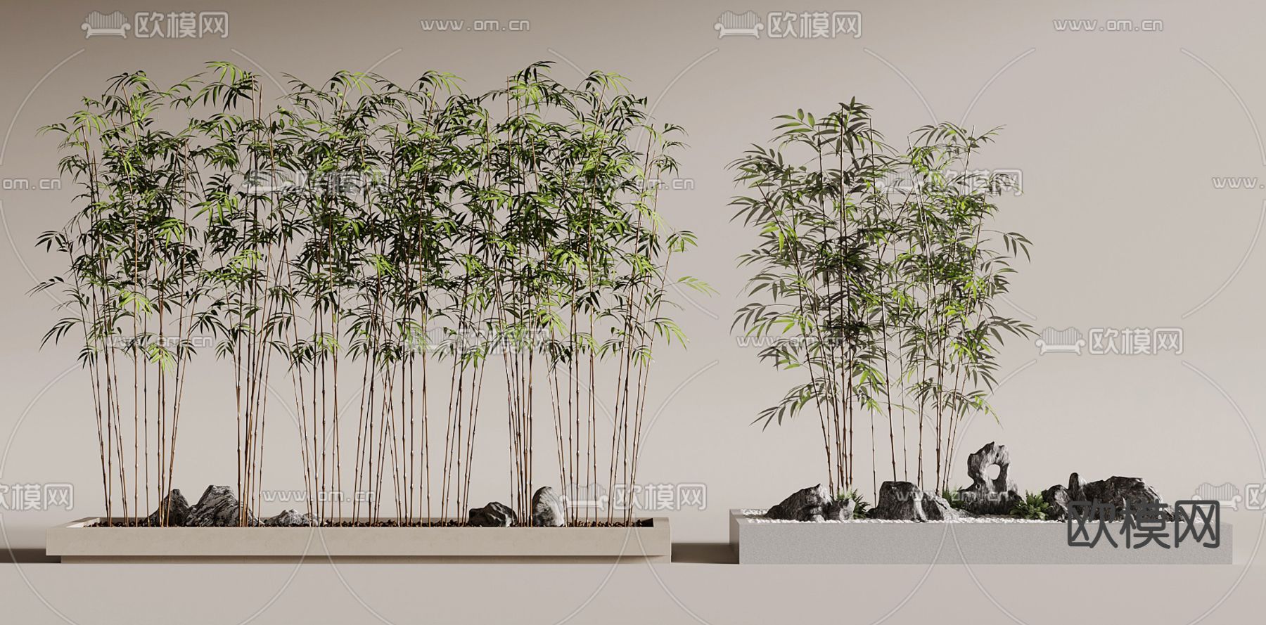竹子 花坛su模型下载（渲染图1）