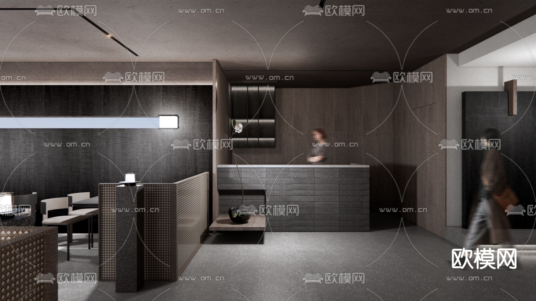酒店餐厅 西餐厅su模型下载（渲染图1）