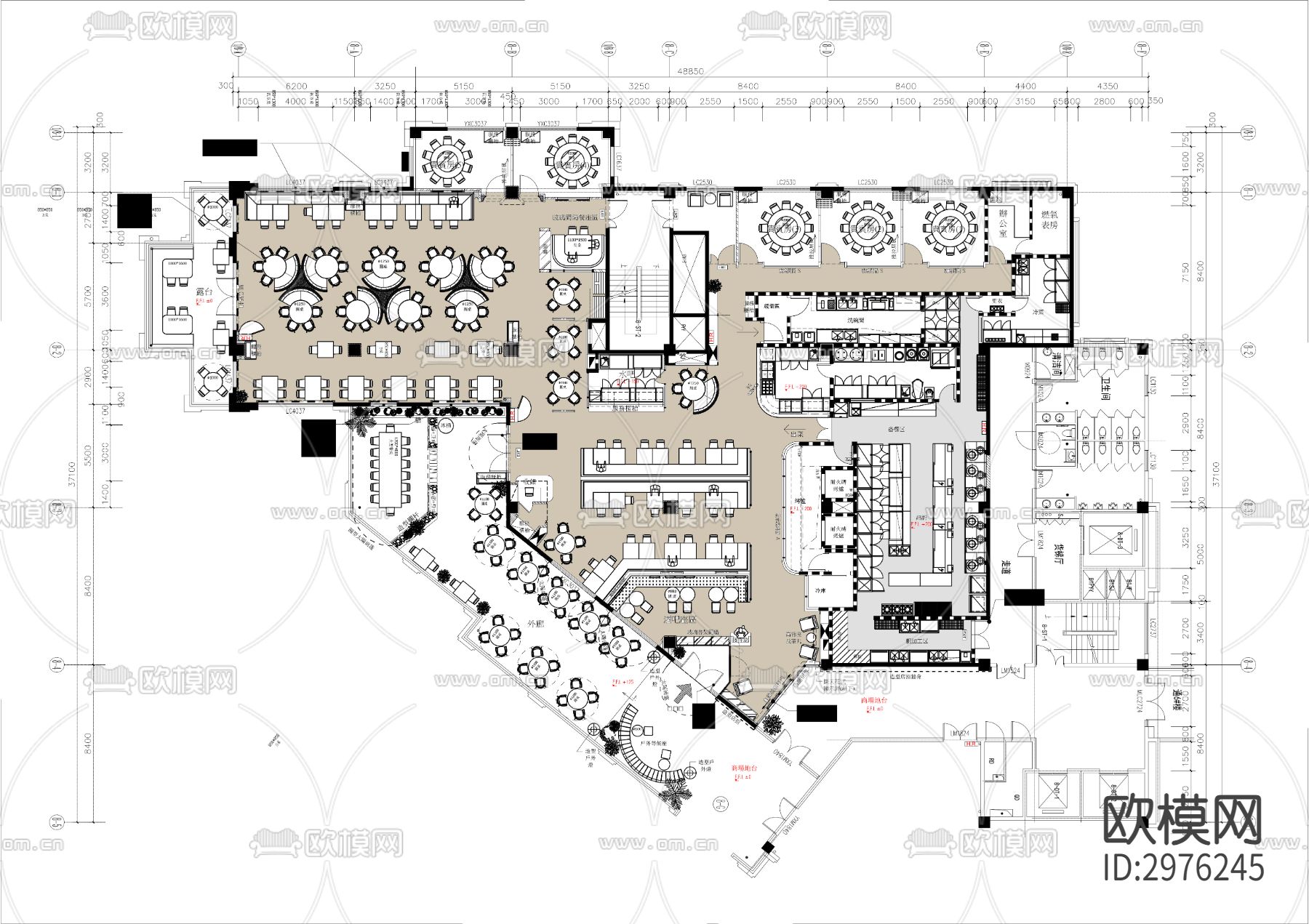 创意餐厅CAD平面图下载