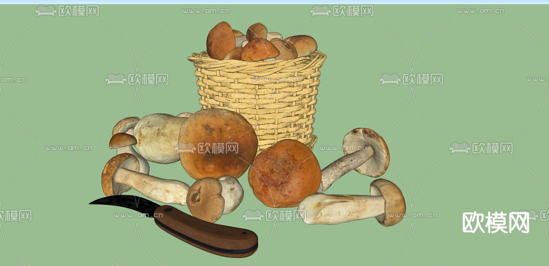 蘑菇 蔬菜 菌类su模型下载（渲染图2）