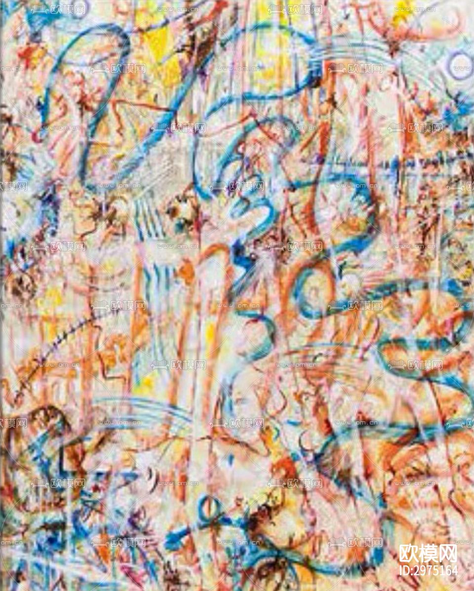 现代简约艺术抽象画下载（渲染图1）