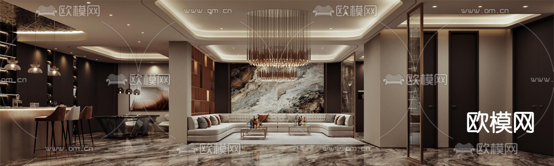 KTV包厢 酒吧 夜总会3d模型下载（渲染图1）