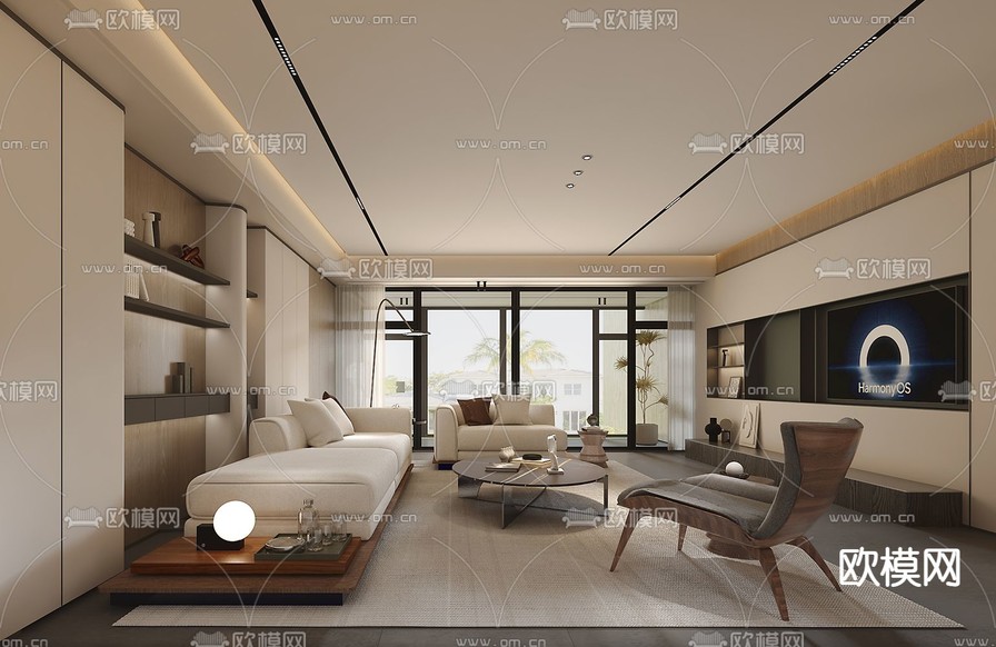 侘寂客厅3d模型下载