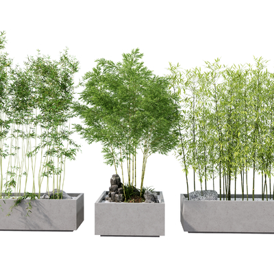  绿植花箱 花池su模型 