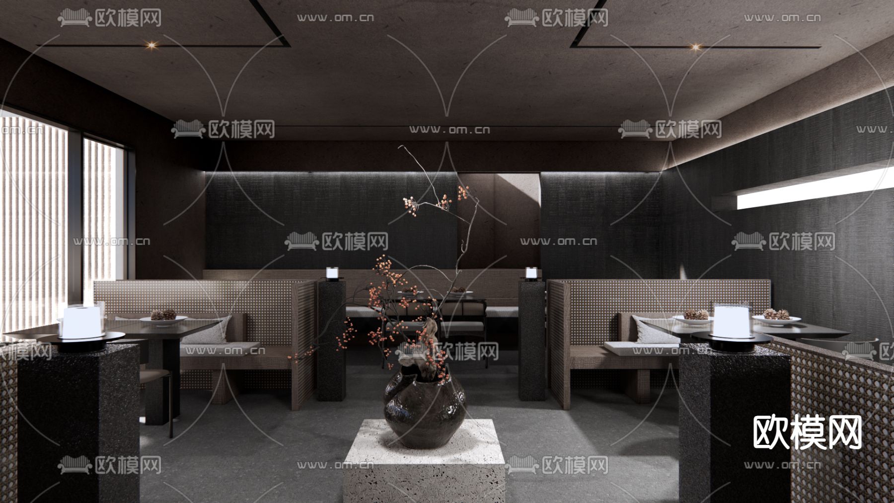 酒店餐厅 西餐厅su模型下载（渲染图3）