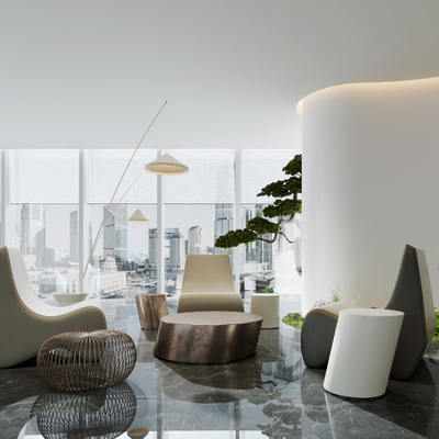  休闲沙发 洽谈沙发su模型 