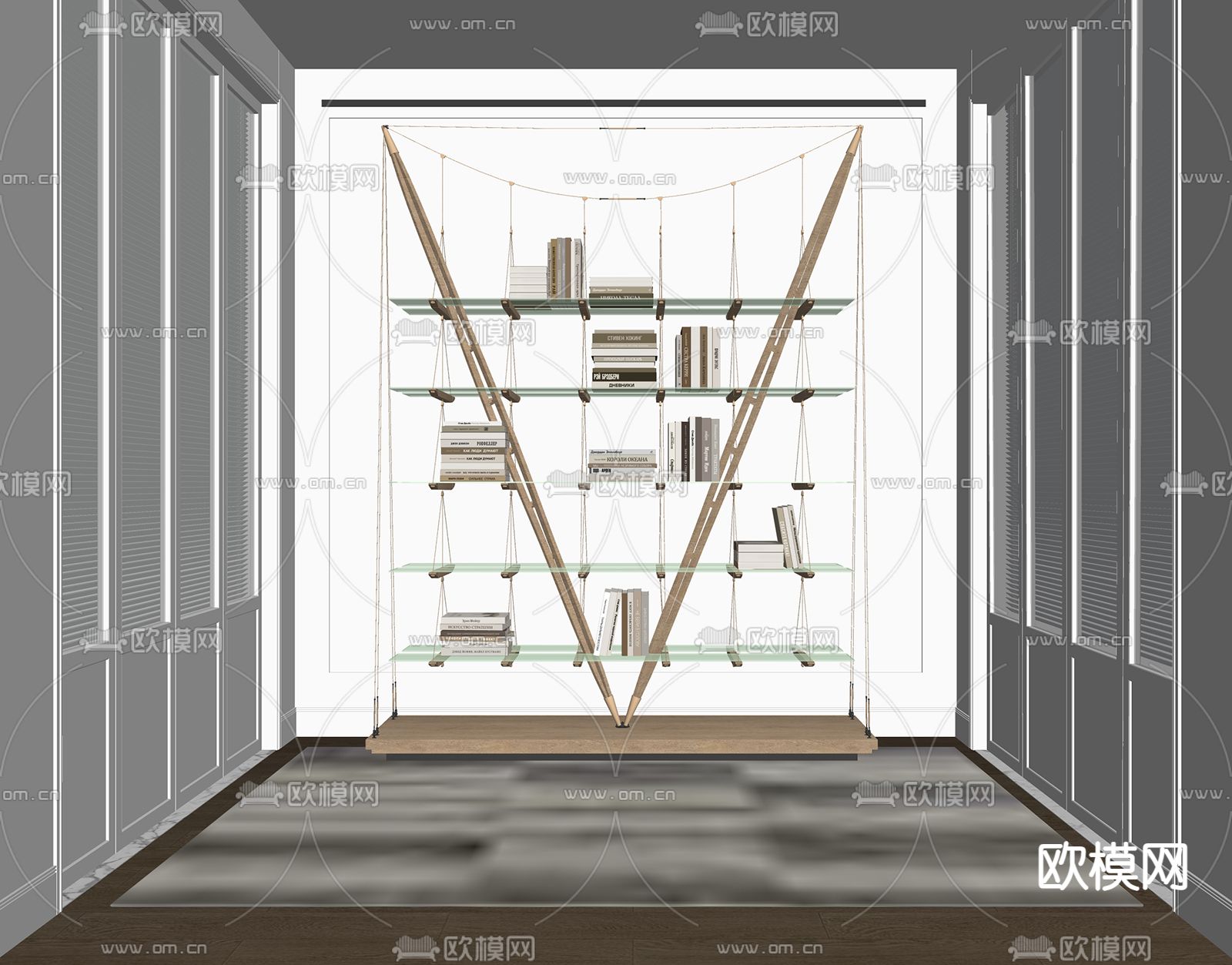 Cassina书架 陈列柜su模型下载（渲染图2）