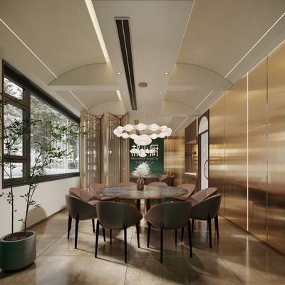  中餐厅包房 包厢su模型 