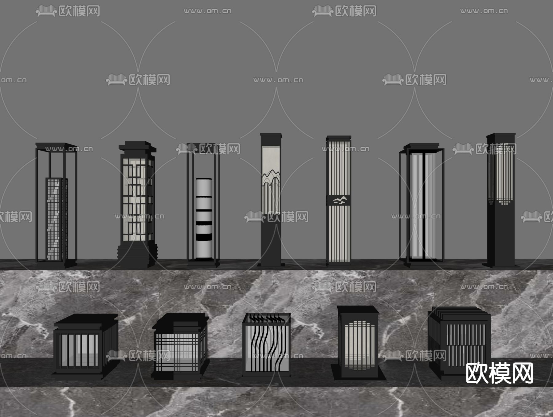 户外灯 景观灯 草坪灯 花园灯 庭院灯 地灯su模型下载（渲染图2）