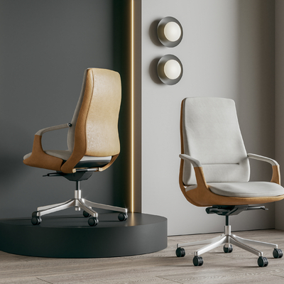 现代办公椅 职员椅 工位su模型